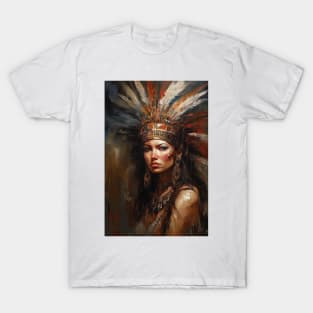 Indian woman in headdress T-Shirt